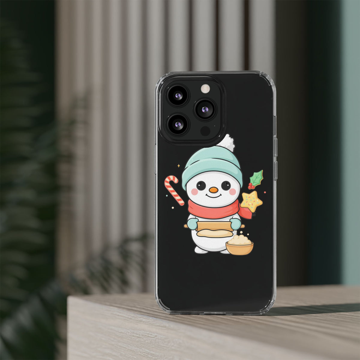 Christmas Snowman Phone Case, Cute Cookie Baker