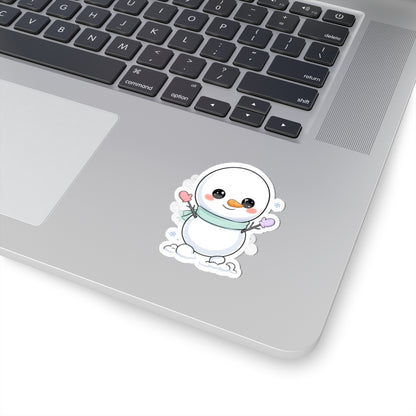 Kawaii Snowman Sticker for Cozy Winter Decor