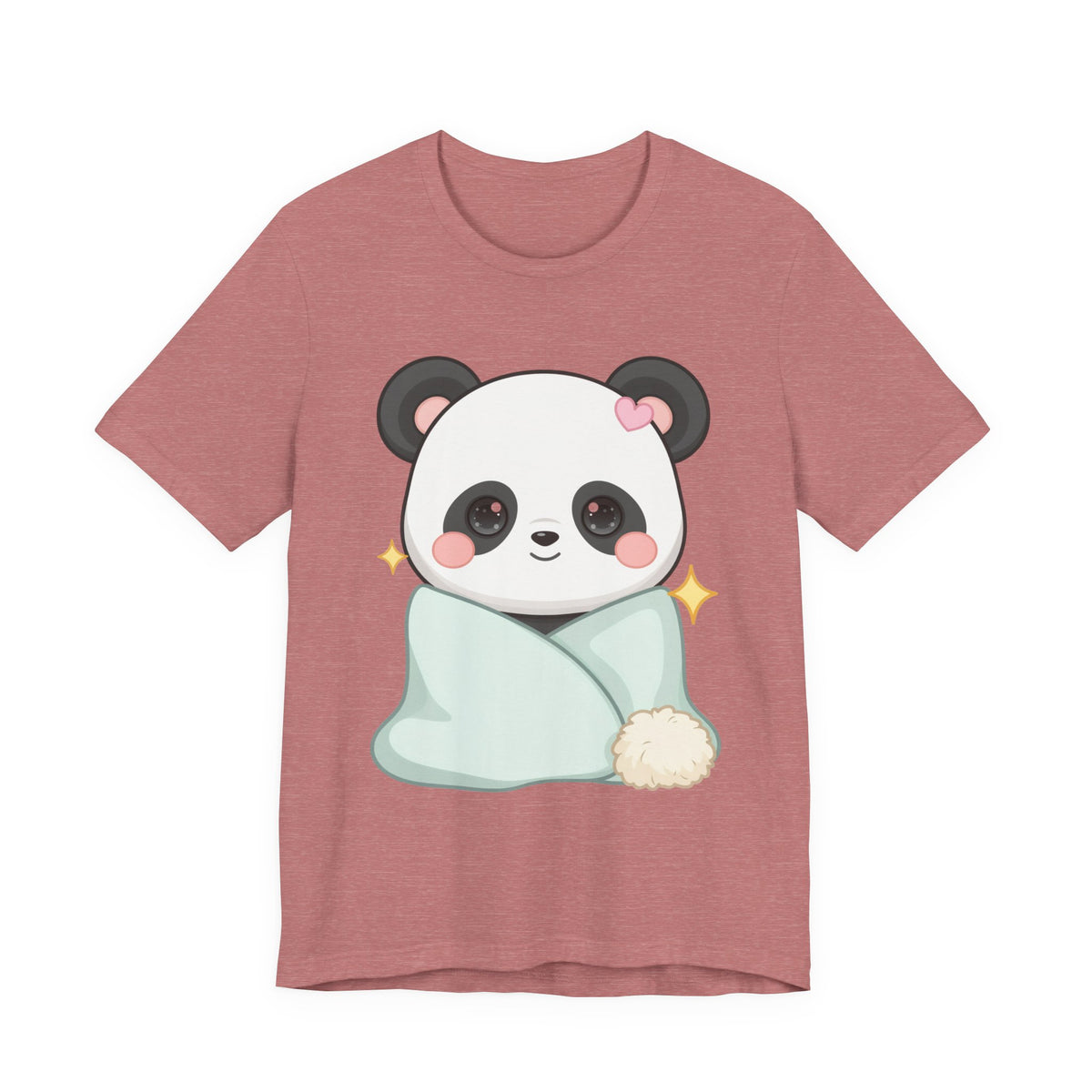 Kawaii Panda T-Shirt, Cozy Blanket Chibi Animal Tee