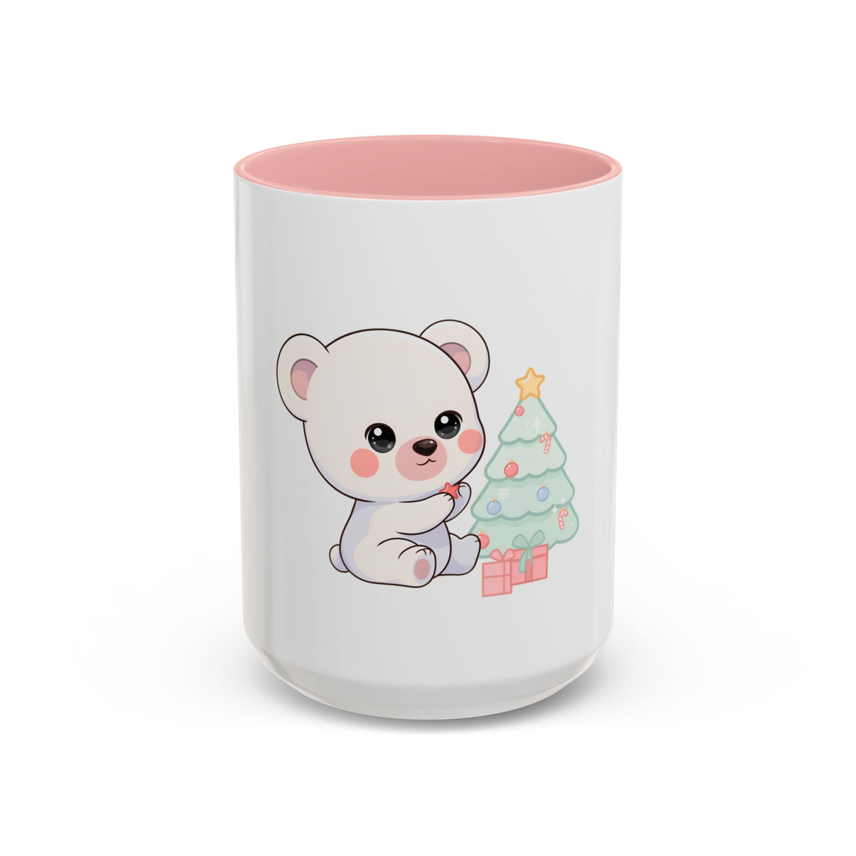 Kawaii Polar Bear Christmas Mug, 11 oz Accent Coffee Mug