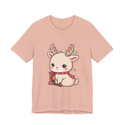 Kawaii Reindeer T-Shirt for Cozy Christmas Fans