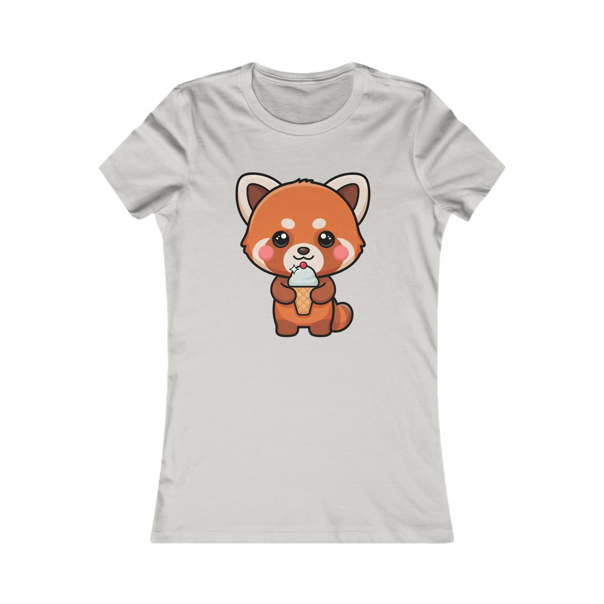 Kawaii Red Panda Ice Cream Women's Favorite Tee