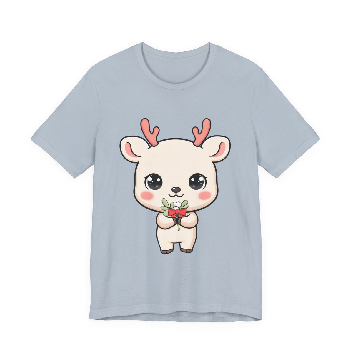 Kawaii Reindeer Christmas T-Shirt for Holiday Cheer