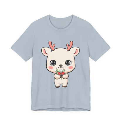 Kawaii Reindeer Christmas T-Shirt for Holiday Cheer