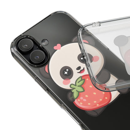 Kawaii Panda Phone Case, Sweet Strawberry Gift