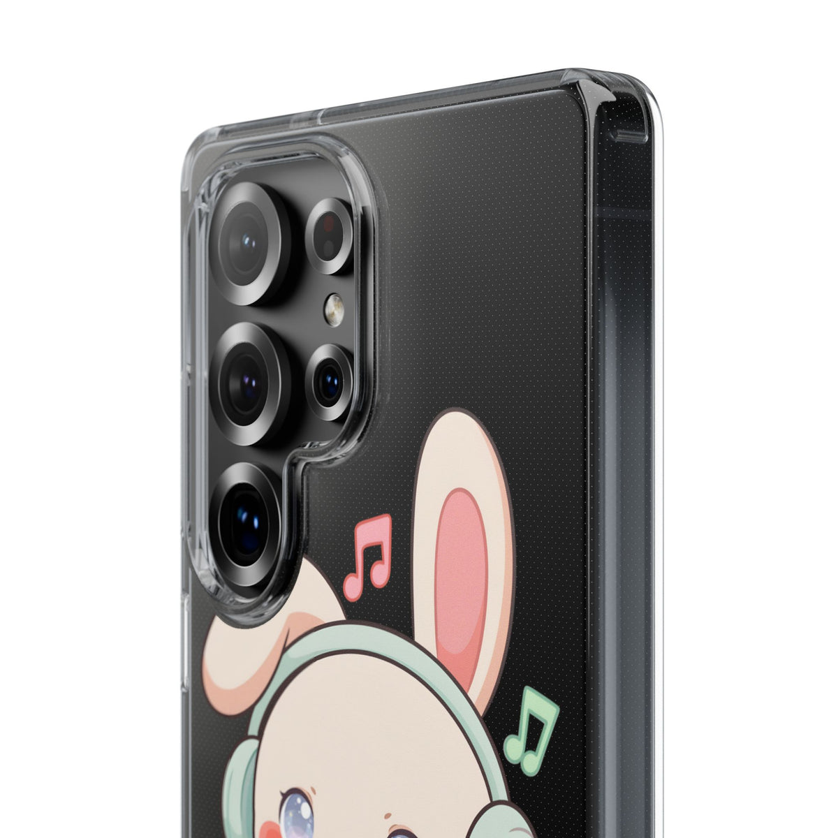 Kawaii Bunny Phone Case, Cute Music Lover Gift