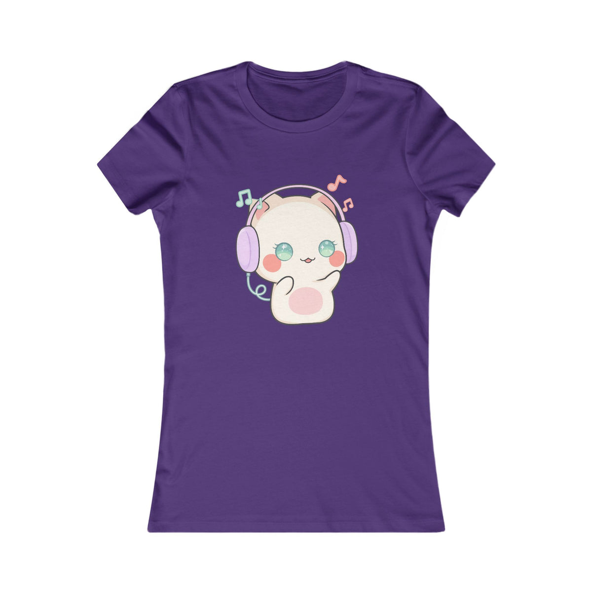 Kawaii Cat Music Lover Women's Favorite Tee
