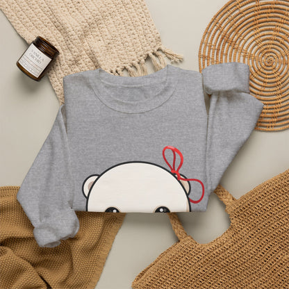 Kawaii Polar Bear Sweatshirt, Jingle Bell Holiday Crewneck