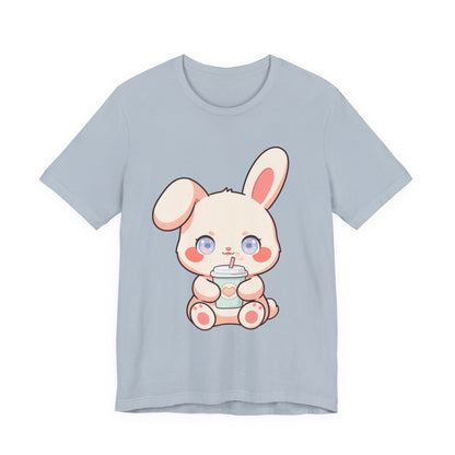 Kawaii Bunny Coffee T-Shirt: Cute Latte Lover Tee
