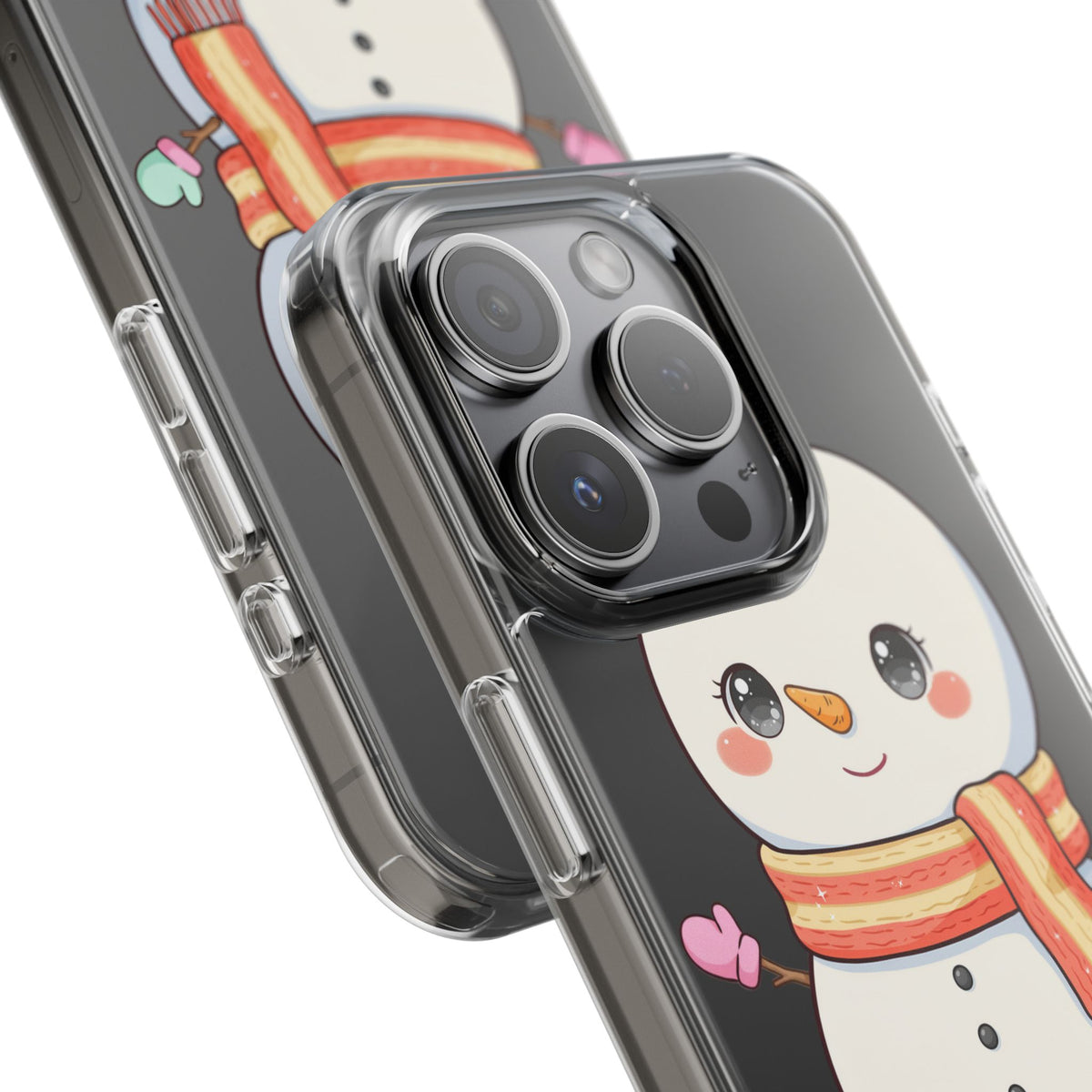 Kawaii Snowman Phone Case – Cute Christmas Clear Case