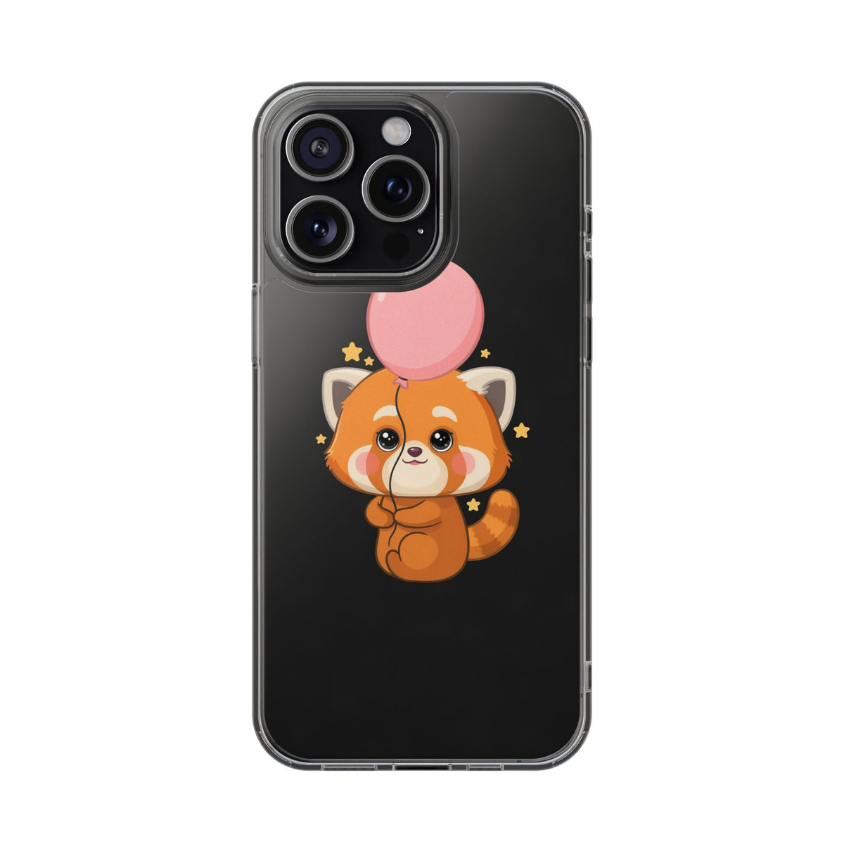 Kawaii Red Panda Clear Impact-Resistant Case with Balloon