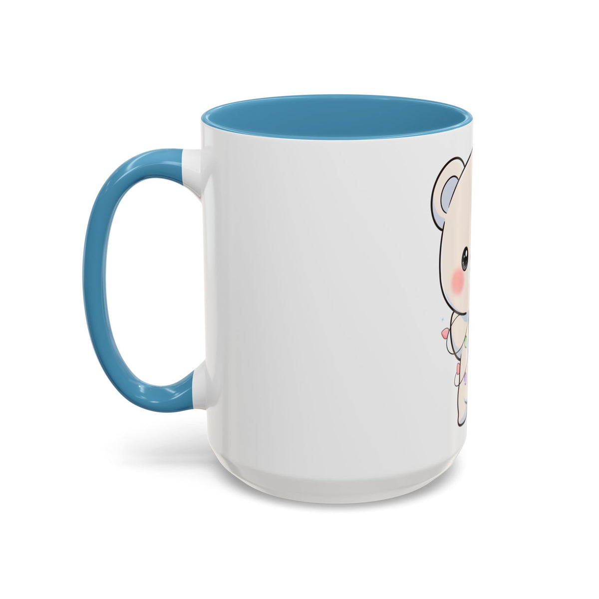 Kawaii Polar Bear Mug, Festive Holiday Gift