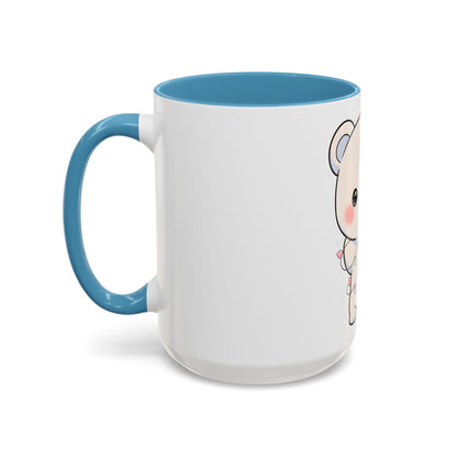 Kawaii Polar Bear Mug, Festive Holiday Gift