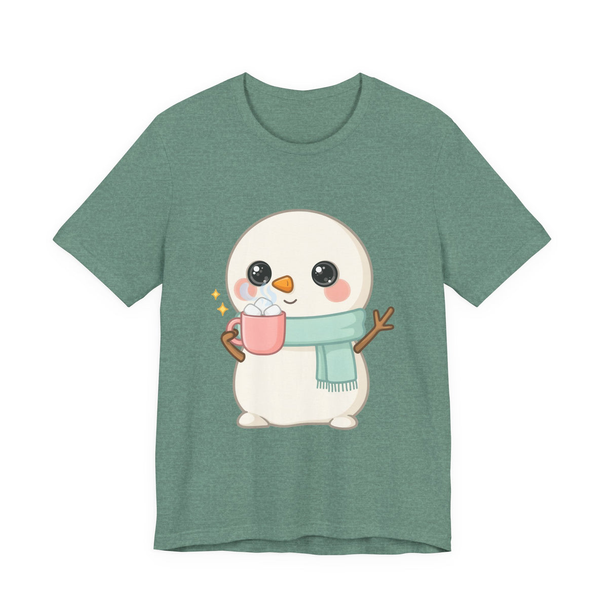 Kawaii Snowman T-Shirt for Cozy Cocoa Breaks