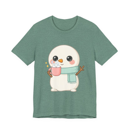 Kawaii Snowman T-Shirt for Cozy Cocoa Breaks