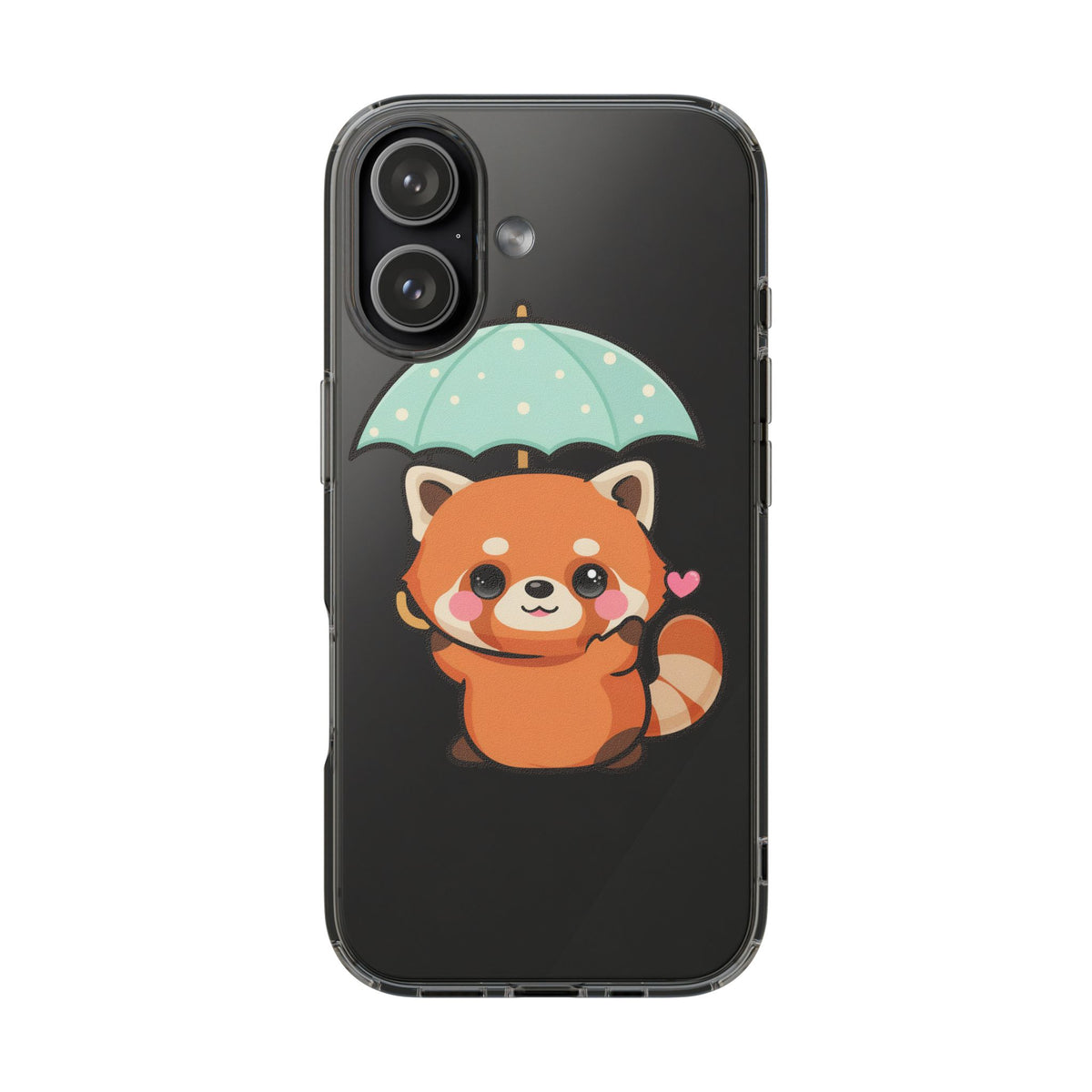 Kawaii Red Panda Clear Impact-Resistant Case