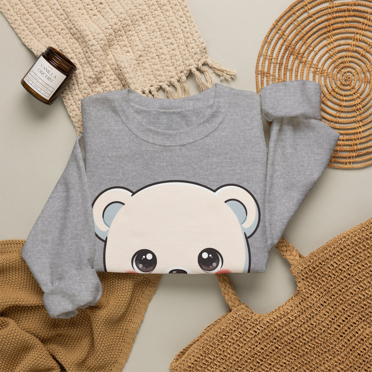 Kawaii Polar Bear Christmas Sweatshirt for Cozy Holiday Moments