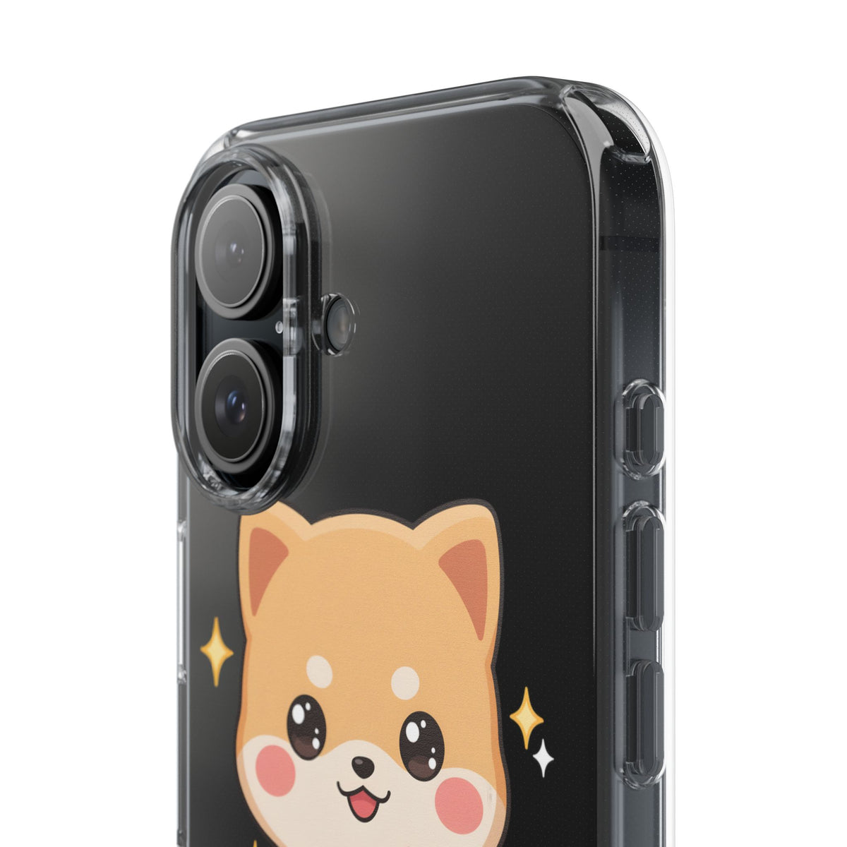 Kawaii Shiba Inu Gamer Phone Case, Clear Impact-Resistant