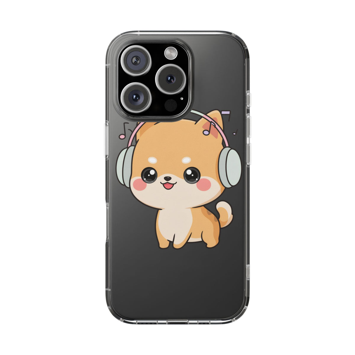 Kawaii Shiba Inu Phone Case – Music Lover Clear Case