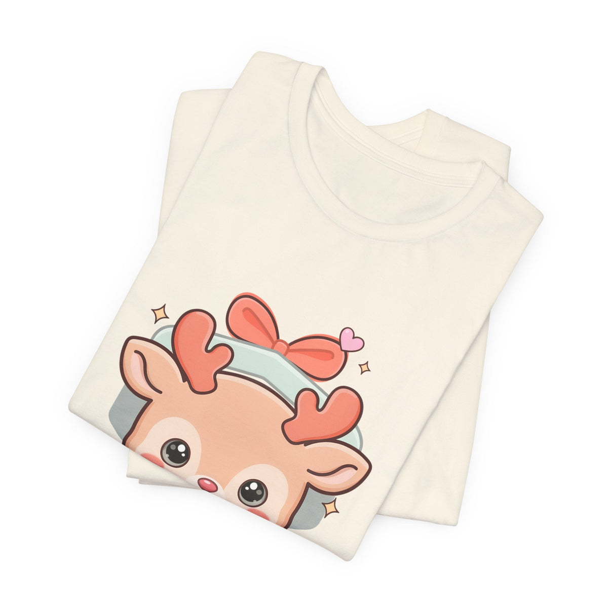 Kawaii Reindeer T-Shirt – Cute Gift Box Christmas Tee