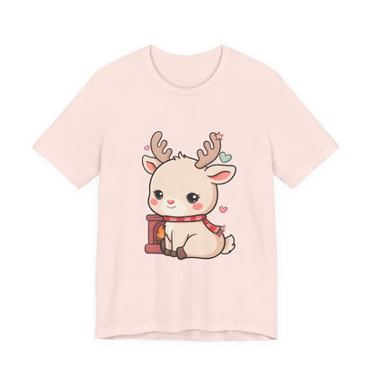 Kawaii Reindeer T-Shirt for Cozy Christmas Fans