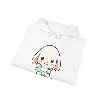 Kawaii Bunny Gardening Hoodie, Cute Plant Lover Sweatshirt