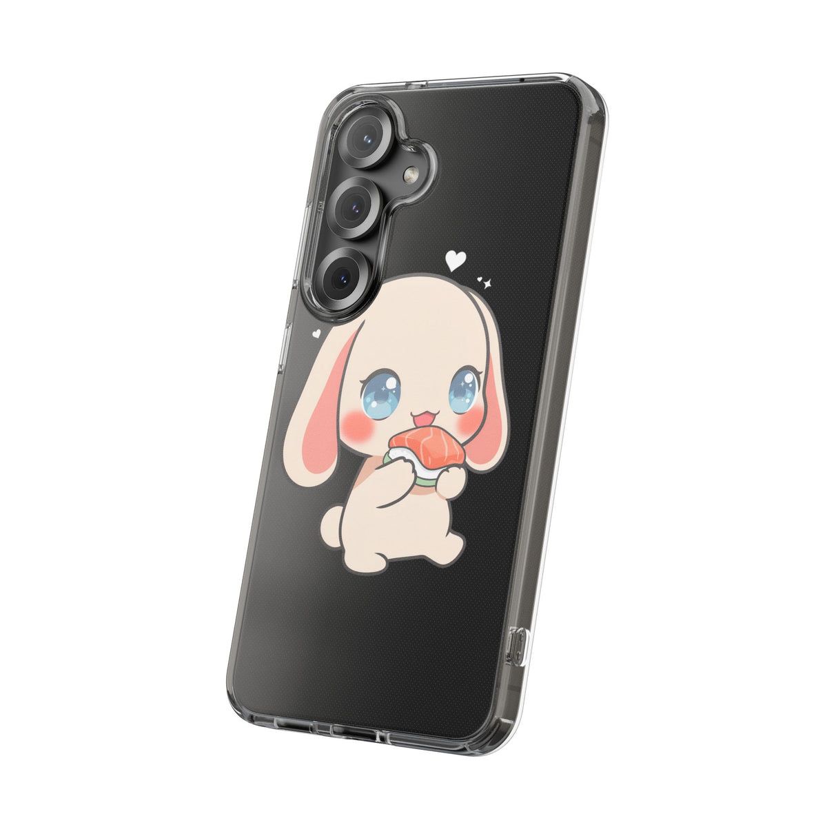 Kawaii Bunny Sushi Phone Case, Clear Impact-Resistant