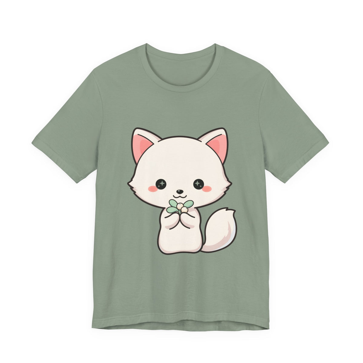 Christmas Fox T-Shirt, Cute Mistletoe Kawaii Tee