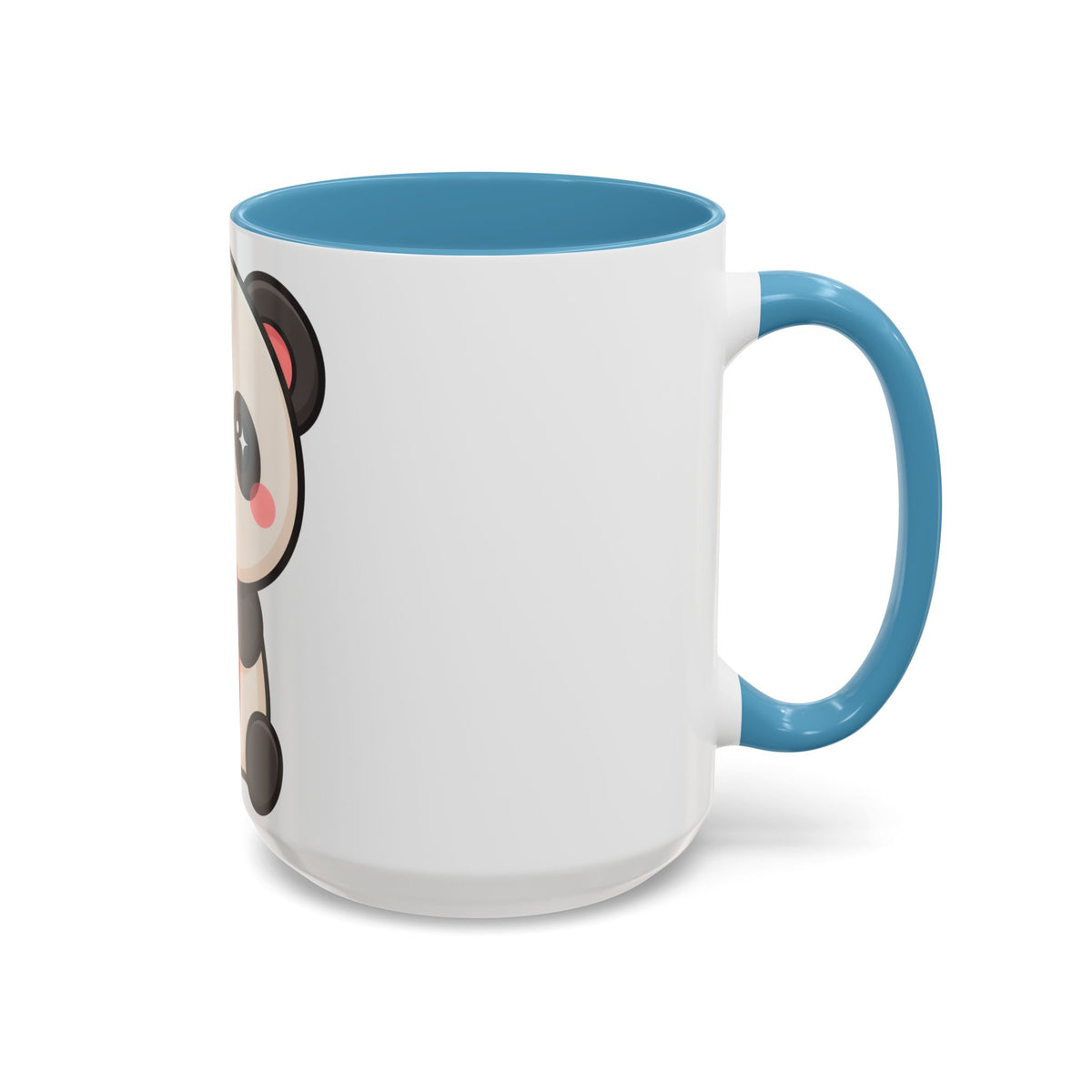Kawaii Panda Accent Coffee Mug, Strawberry Lover Gift