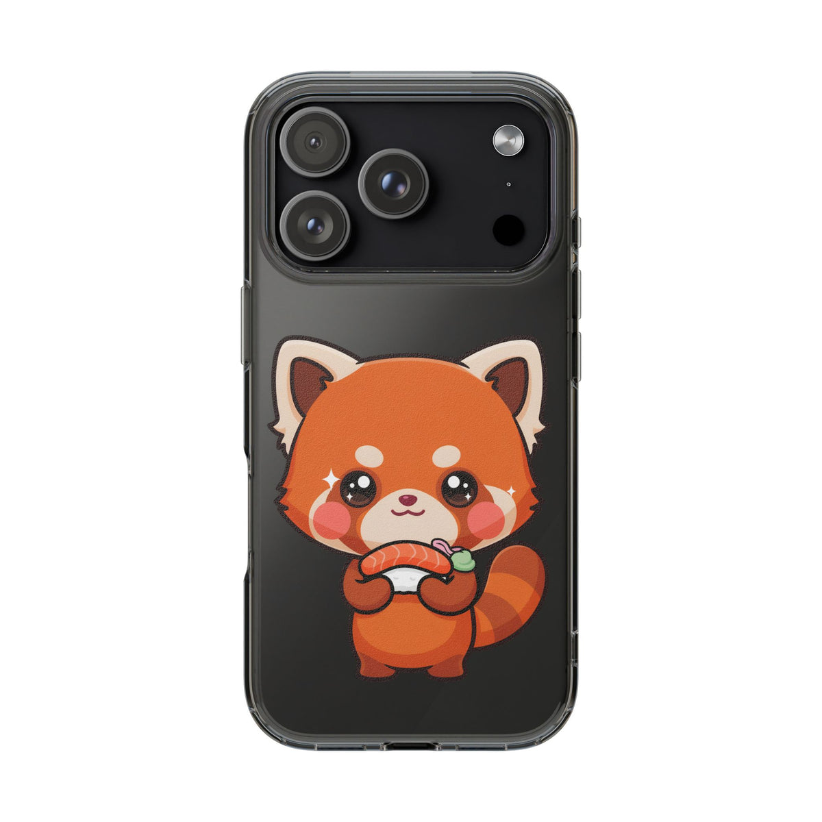 Red Panda Sushi Phone Case, Cute Kawaii Clear Case