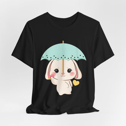 Kawaii Bunny T-Shirt, Cute Umbrella Rabbit Tee