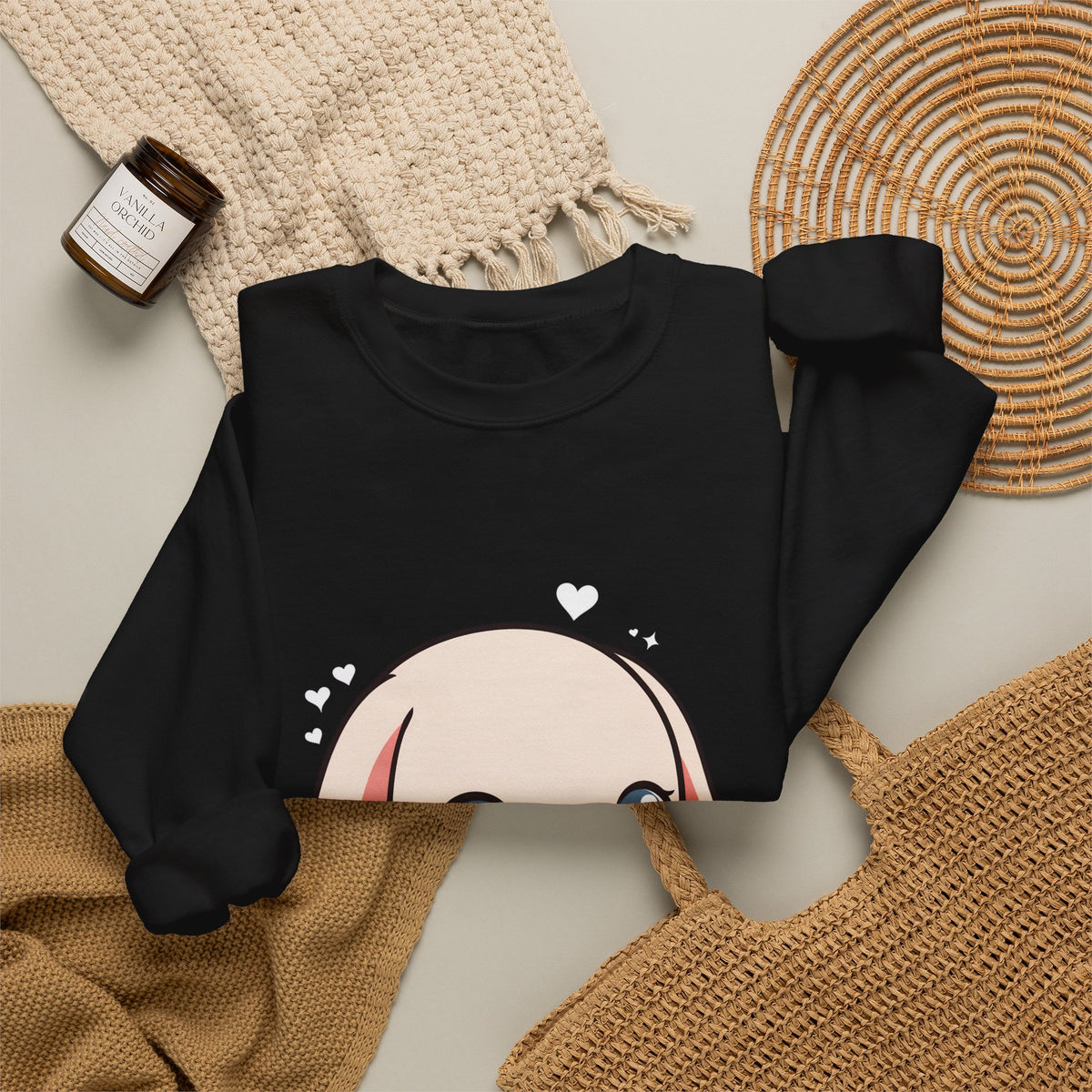 Kawaii Sushi Bunny Sweatshirt, Cute Chibi Crewneck
