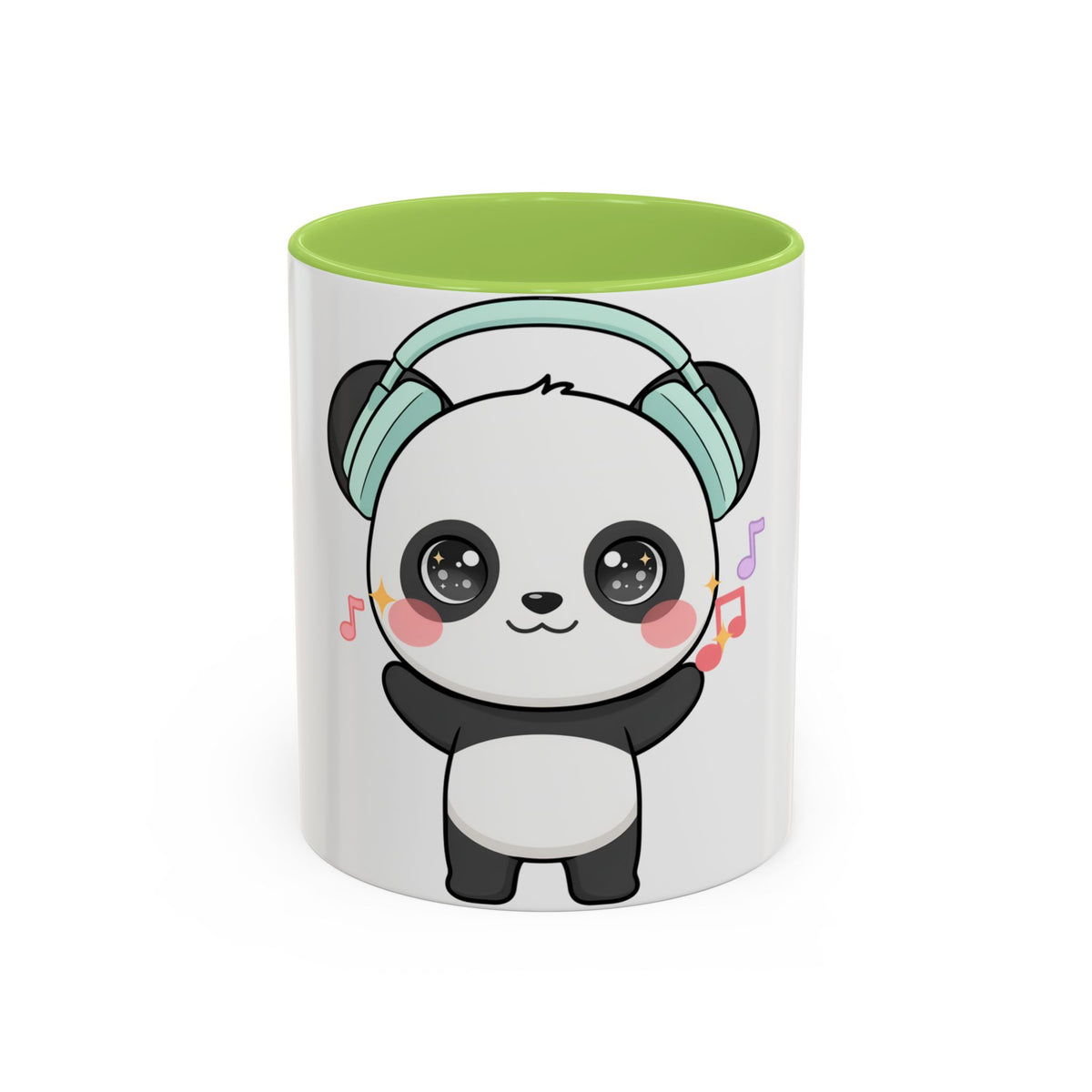 Kawaii Panda Music Mug, Colorful Accent Coffee Mug
