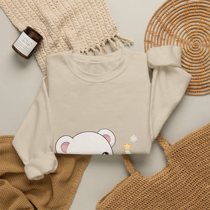 Kawaii Polar Bear Christmas Sweatshirt for Cozy Tree Trimming