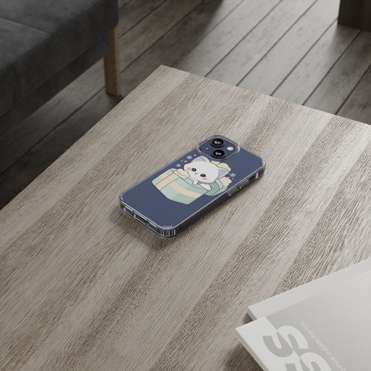 Kawaii Arctic Fox Clear Impact-Resistant Phone Case