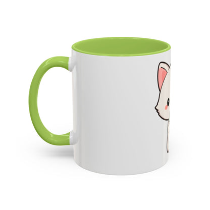 Kawaii Arctic Fox Christmas Accent Coffee Mug