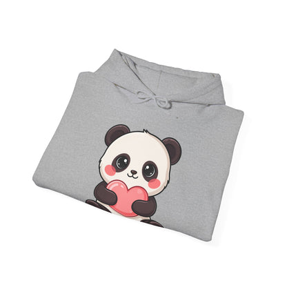 Kawaii Panda Hoodie, Cute Heart Hug Unisex Sweatshirt