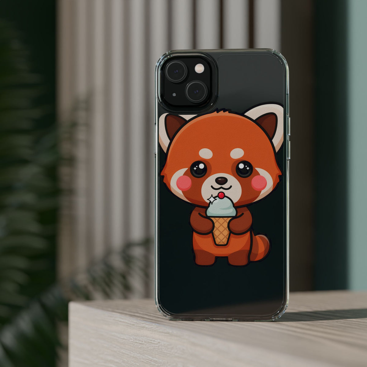 Kawaii Red Panda Phone Case with Ice Cream
