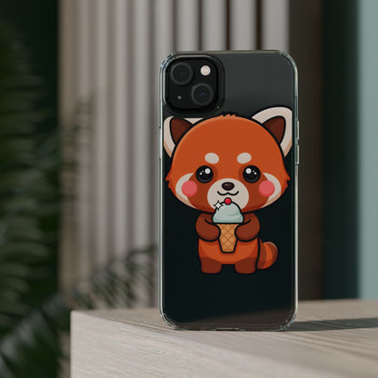 Kawaii Red Panda Phone Case with Ice Cream