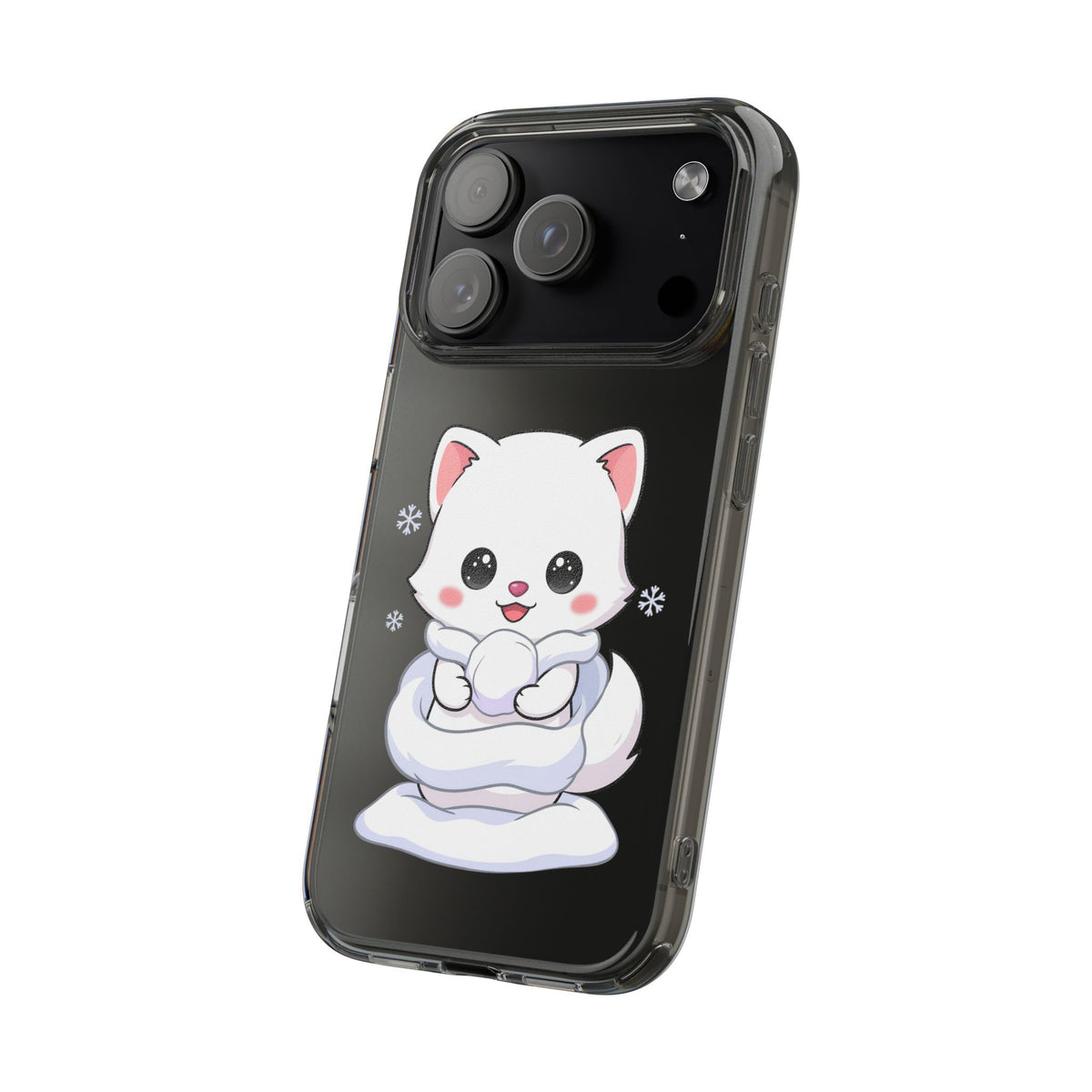 Kawaii Arctic Fox Phone Case, Cute Snow Day Gift