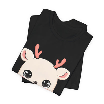 Kawaii Reindeer Christmas T-Shirt for Holiday Cheer