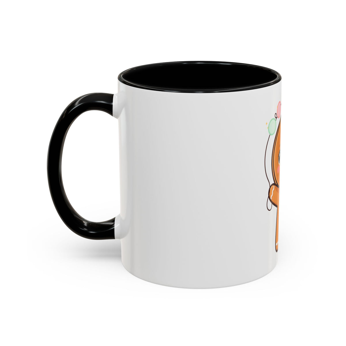 Gingerbread Man Accent Coffee Mug, Cute Kawaii Holiday Gift