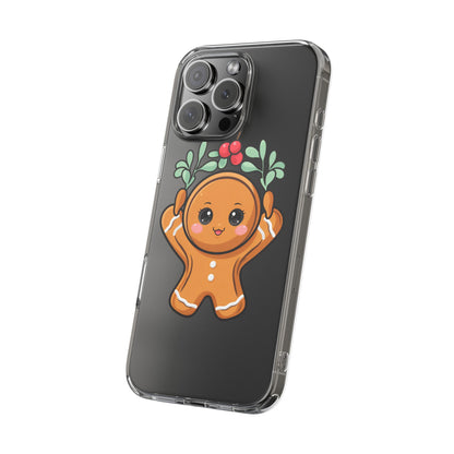Kawaii Gingerbread Phone Case with Mistletoe Cheer