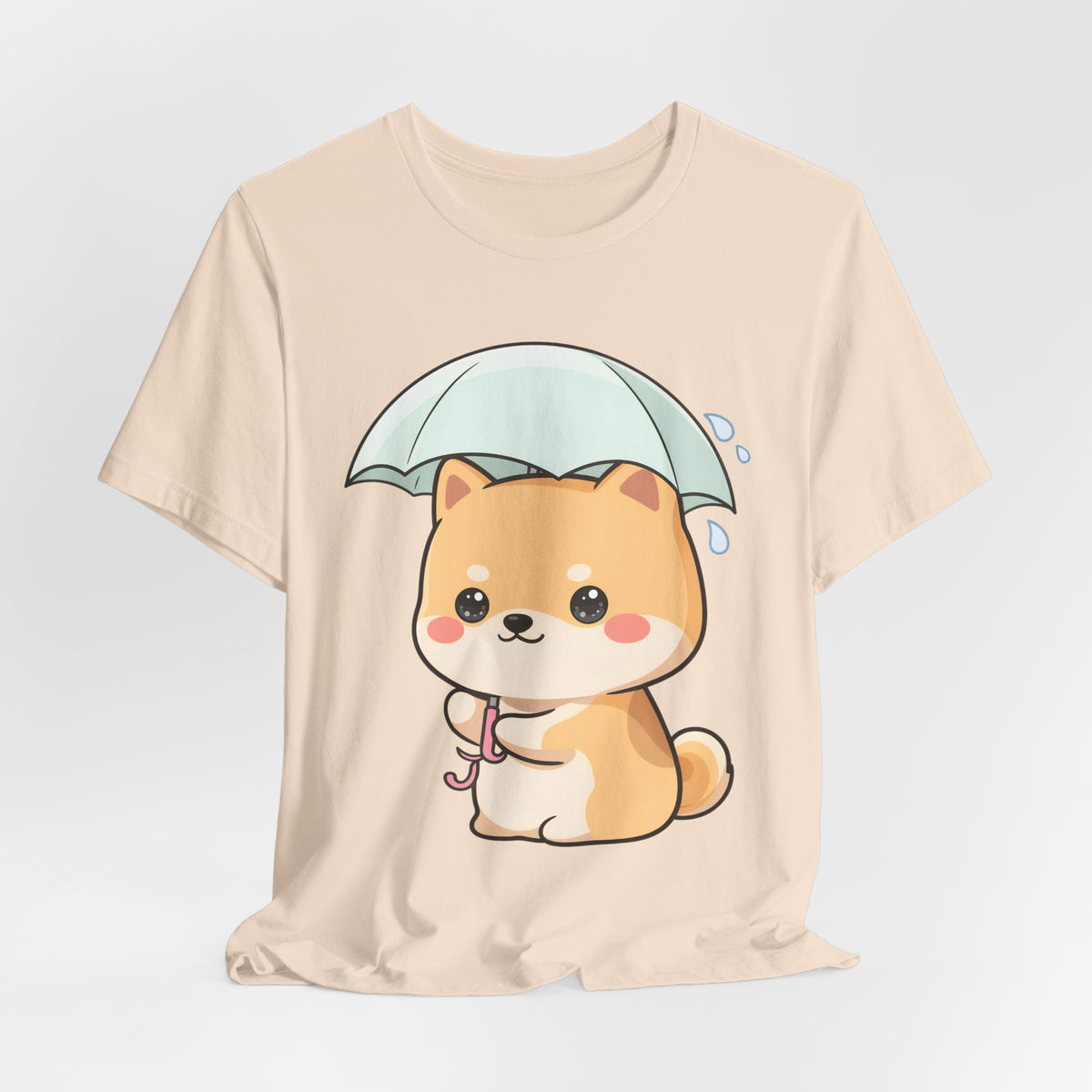 Kawaii Shiba Inu Umbrella T-Shirt for Rainy Day Fans