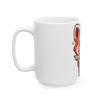 Kawaii Red Panda Mug, Cute Artist Gift