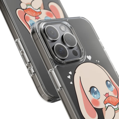 Kawaii Bunny Sushi Phone Case, Clear Impact-Resistant