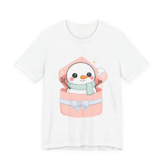 Kawaii Snowman T-Shirt, Cute Holiday Gift Tee