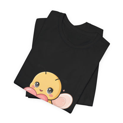 Kawaii Bee T-Shirt: Sweet Heart-Loving Unisex Tee