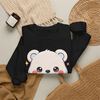 Kawaii Polar Bear Sweatshirt, Cute Gift-Giving Cub
