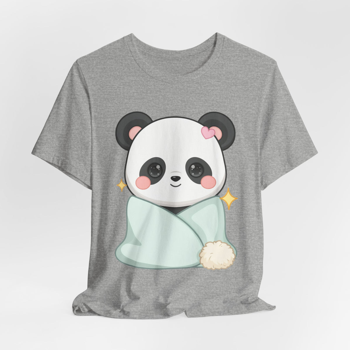 Kawaii Panda T-Shirt, Cozy Blanket Chibi Animal Tee